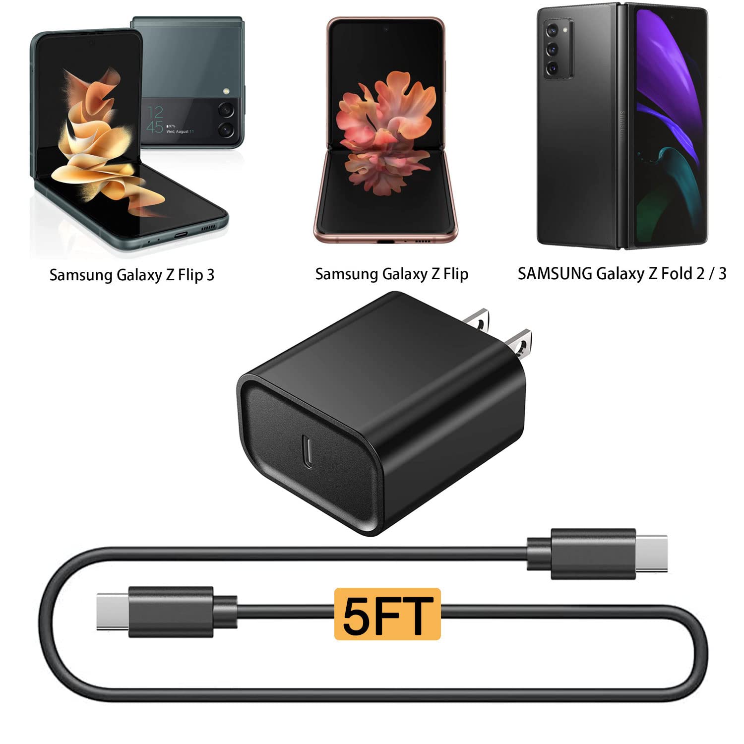 Amazon.com: Replacement 18W USB C PD Fast Wall Charger for Samsung
